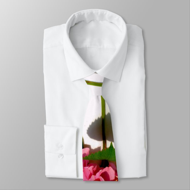 Cravate Hydrangée rose rose fleur rose (Attaché)