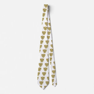 Cravate HYPER VALENTINE / GOLD CELTIC HEART white