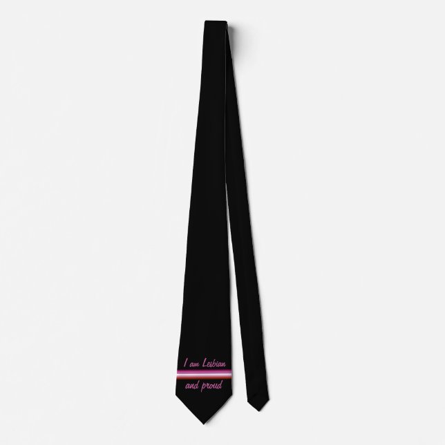 Cravate I au Leasbian et Proud | Lesbian Flag on Black (Devant)