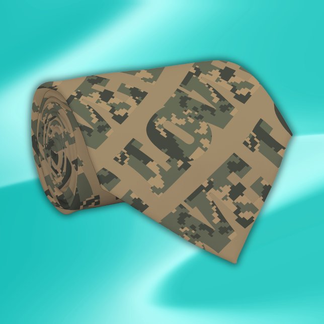 Cravate I Love Camouflage Vert Brown | (Créateur téléchargé)