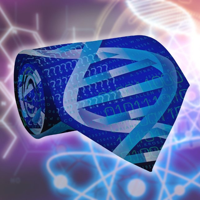 Cravate ID ADN Médicale Science Bleu (DNA ID Medical Science Blue Patterned Tie)