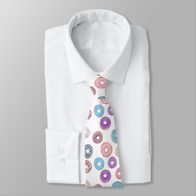 Cravate Illustration couleur pastel beigne rose et bleu (Attaché)