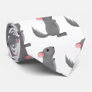 Cravate Illustration de chinchilla gris mignon