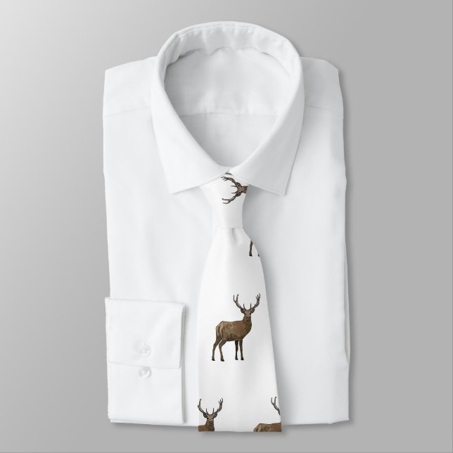 Cravate Illustration de dessin sur le cerf (Attaché)