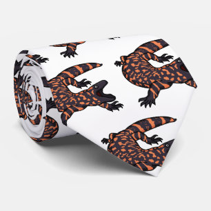 Cravate Illustration de lézard géant affamé