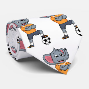 Cravate Illustration du joueur de football éléphant