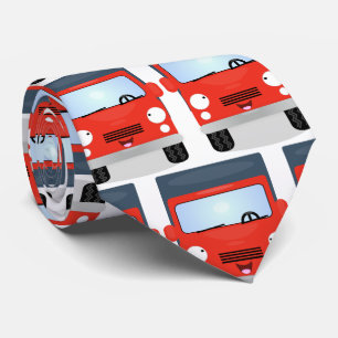 Cravate Illustration d'un camion kawaii rouge mou
