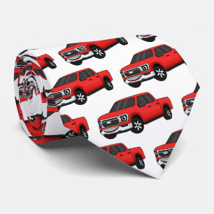 Cravate Illustration d'une camionnette rouge mou
