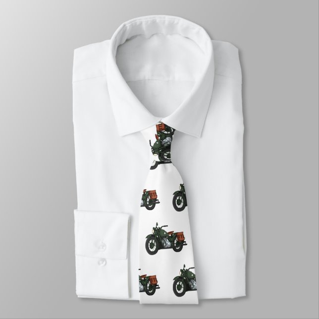 Cravate Illustration d'une moto de croiseur militaire (Attaché)