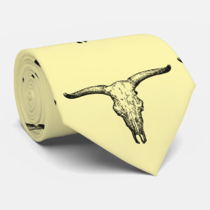 Cravate Illustration vintage de crâne d'aurochs