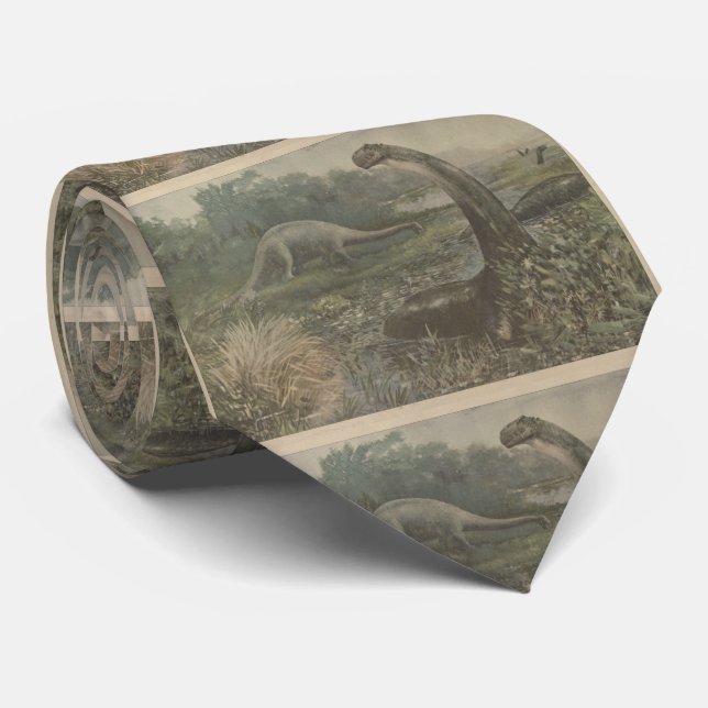 Cravate Illustration vintage des dinosaures de (Roulé)