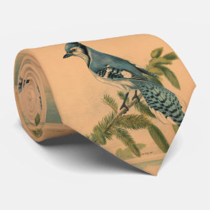 Cravate Illustration vintage d'un Jay bleu (1880)