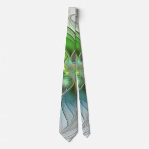 Cravate Imaginaire coloré Fleur moderne Abstrait Fractal