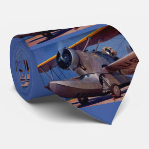 Cravate Impression d'avion Grumman F-2 de 1939