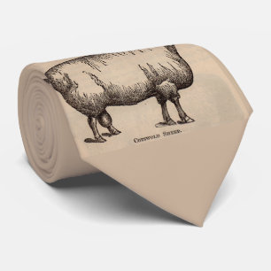 Cravate Impression du 19e siècle Impression de mouton Cots