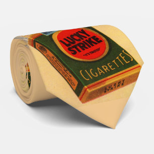Cravate Impression d'une publicité Lucky Strikes des année