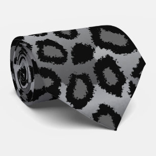 Cravate Impression Jaguar noir et gris