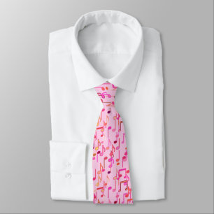 Cravate Impression musicale - rose, multi