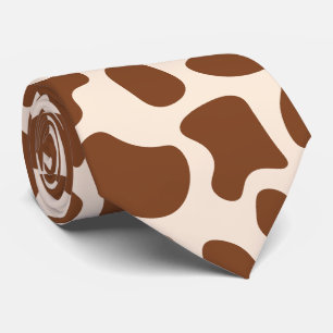 Cravate Impression vache rose et marron