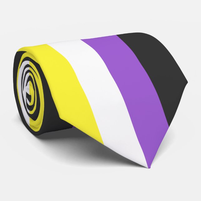 Cravate Indicateur Enby (Pride non binaire) (Roulé)