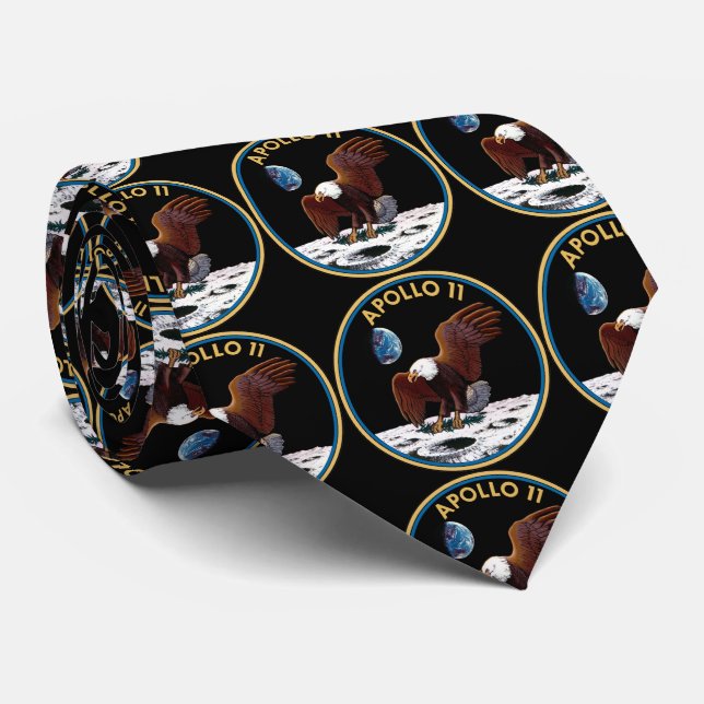 Cravate Insigne de mission spatiale Apollo 11 1969 (Roulé)