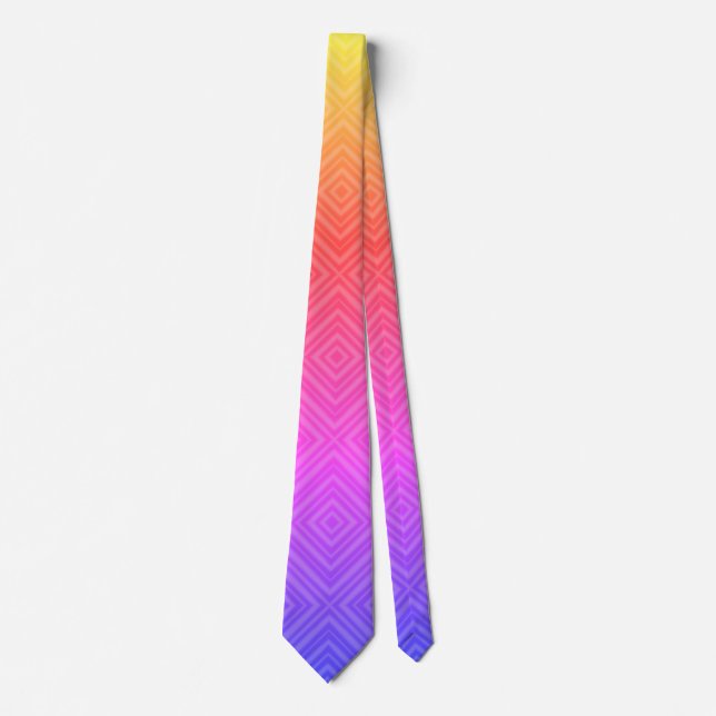 Cravate Ipanema Arc-en-ciel Hypnotique Diamant Moderne Pop (Devant)