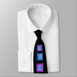 Cravate Iridescente Dichroïque Fused Glass Look Black Mode