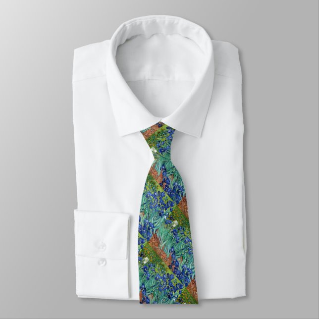 Cravate Irises Vincent van Gogh Peinture Necktie (Attaché)