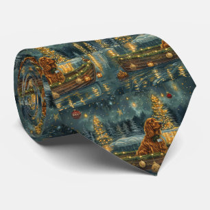 Cravate Irish Red Setter Christmas Festive Voyage