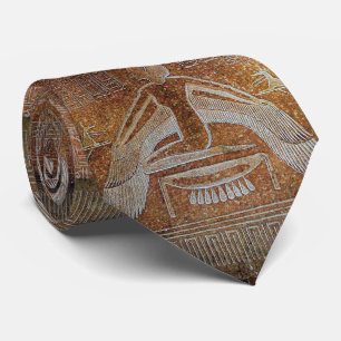 Cravate ISIS, Egypian Goddess Antique Brown White