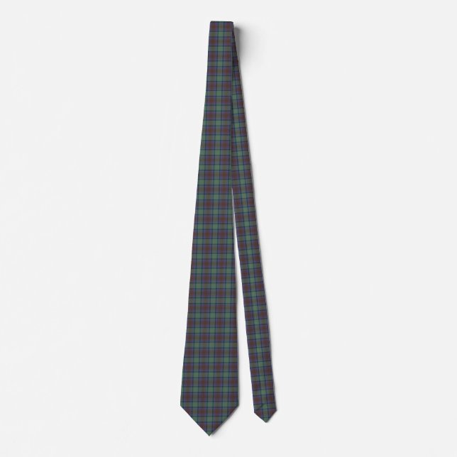 Cravate Isle De Skye Tartan Plaid Vert Motif Noir (Devant)