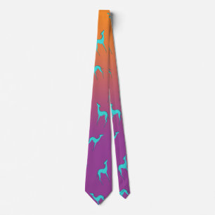 Cravate Italien Greyhound Whippet silhouette motif Ombre