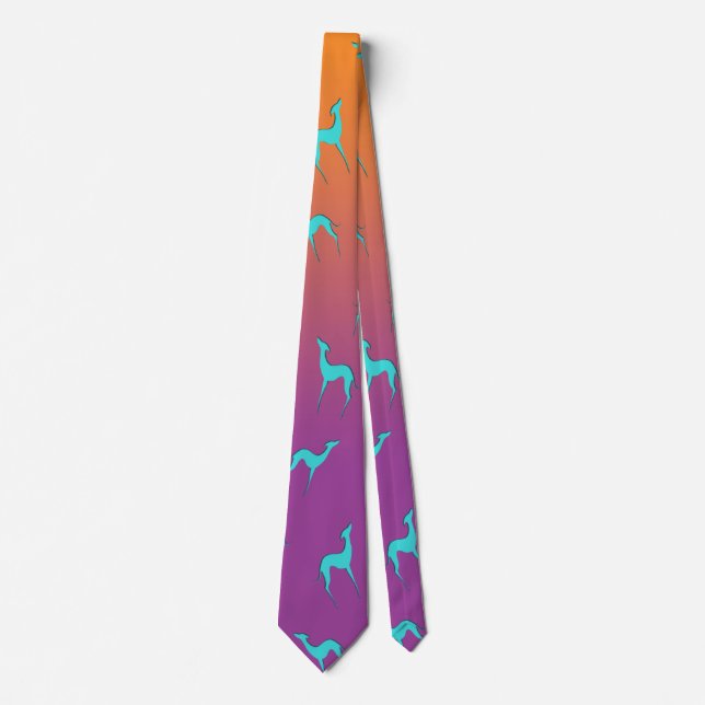 Cravate Italien Greyhound Whippet silhouette motif Ombre (Devant)
