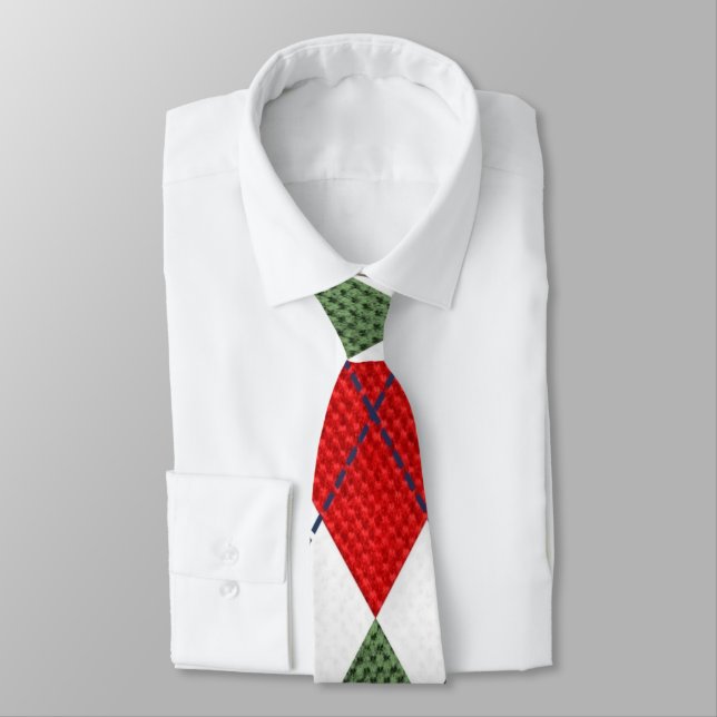 Cravate Jacquard de Noël aux couleurs des vacances (Attaché)