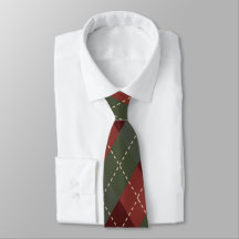 Jacquard de Noël profond rouge et vert Necktie