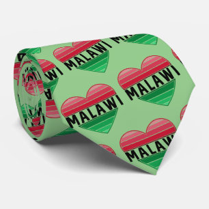 Cravate J'aime le Malawi, le coeur du Malawi