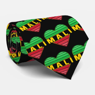 Cravate J'aime le Mali, coeur malien