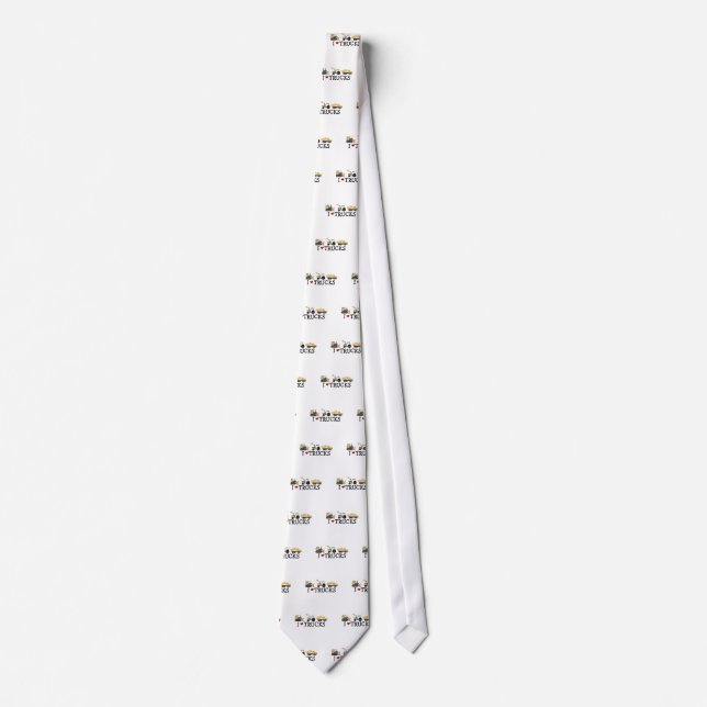 Cravate J'aime le T-shirts et les cadeaux de camions (Devant)