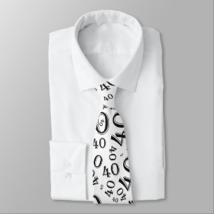 Cravate Jalon 40 Nombre aléatoire Motif noir/blanc
