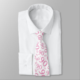 Cravate Jalon 90 Nombre aléatoire Motif rose/blanc