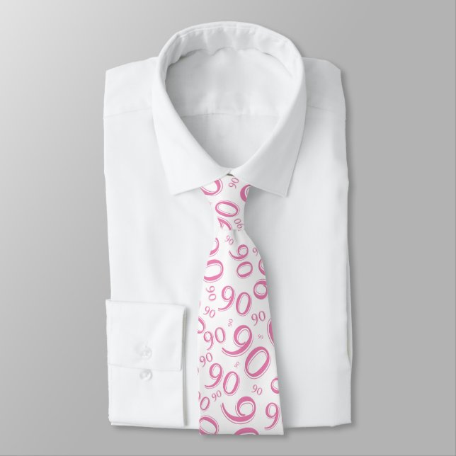 Cravate Jalon 90 Nombre aléatoire Motif rose/blanc (Attaché)