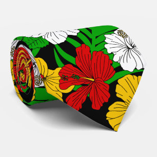 Cravate Jamaïcaine Mariage de fleurs tropicales