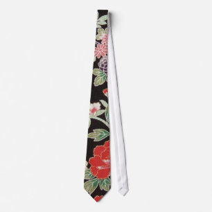 Cravate Japanese KIMONO Textile, Floral Pattern