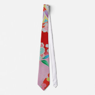 Cravate Japonais KIMONO Textile, motif floral