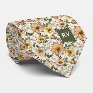 Cravate Jardin Aquarelle Floral