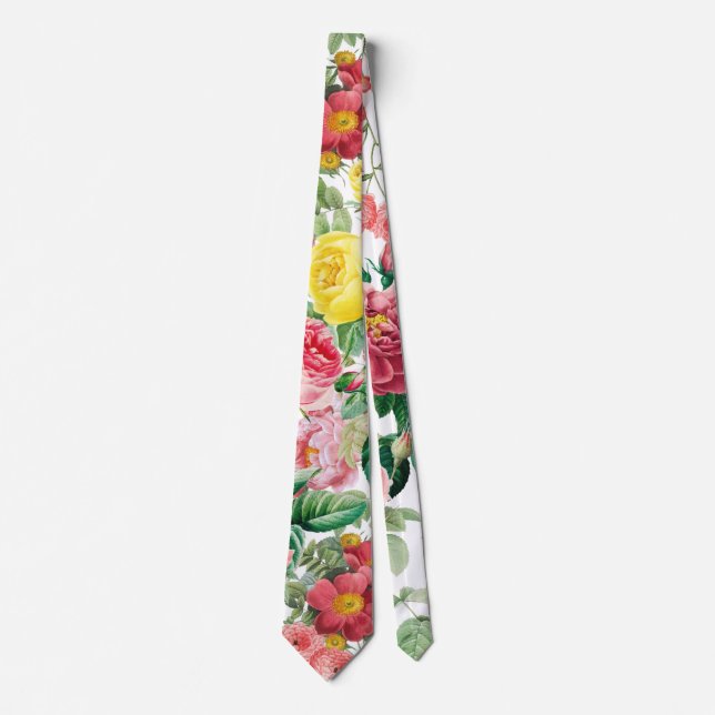 Cravate Jardin de printemps Vintage Rose (Devant)