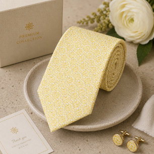 Cravate Jaune Beurre Ivoire Micro-Jacquard