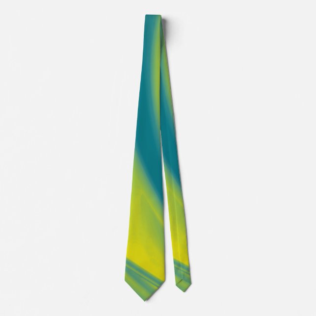 Cravate Jaune et remous turquoise (Devant)