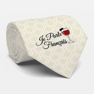 Cravate Je Parle Francais je parle le béret en verre de