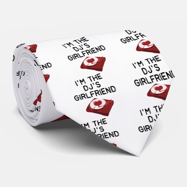 Cravate Je suis la petite amie du DJ (Roulé)